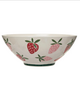 STONEWARE BOWL w STRAWBERRIES