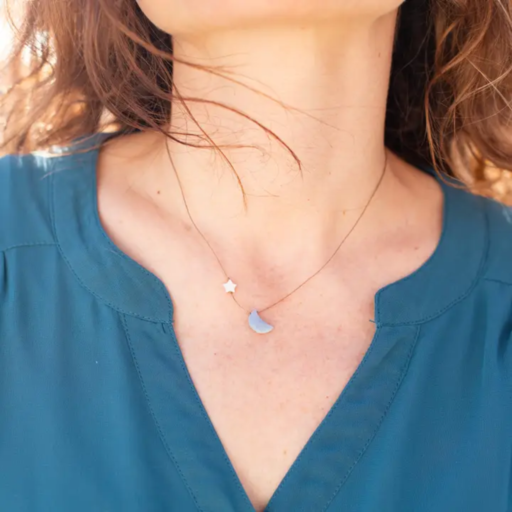 Blue Opal I Love You To the Moon &amp; Back Necklace