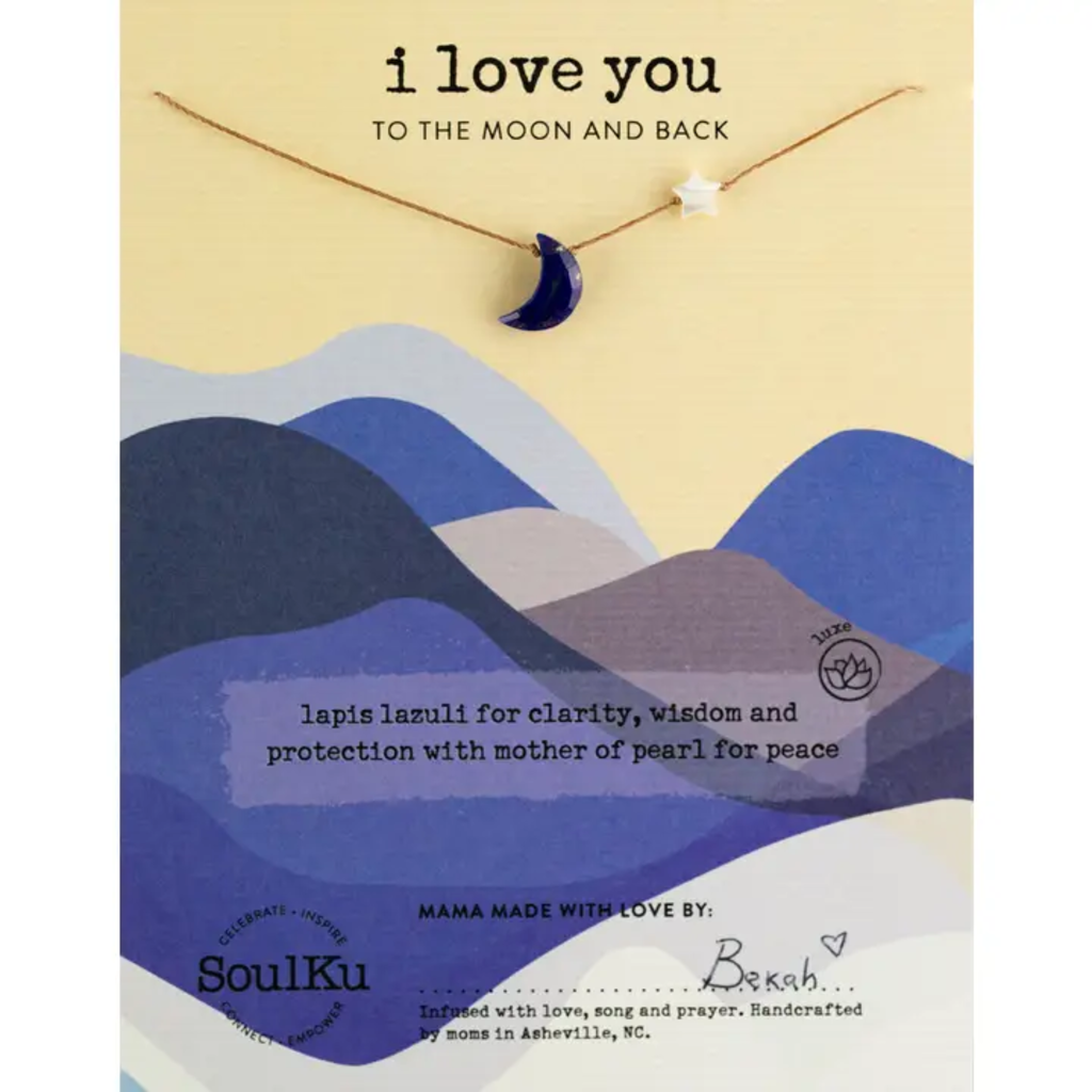 Lapis I Love You To the Moon &amp; Back Necklace