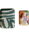 Enameled Metal Trays w/ Fruit - SET OF 2