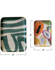 Enameled Metal Trays w/ Fruit - SET OF 2