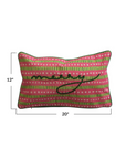 MERRY Cotton Slub Printed Lumbar Pillow