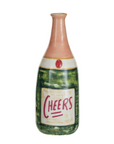 Champagne Bottle Shaped Vase "Cheers"