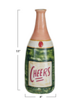 Champagne Bottle Shaped Vase "Cheers"