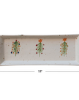 Hand-Painted Stoneware Platter w/ Christmas Trees