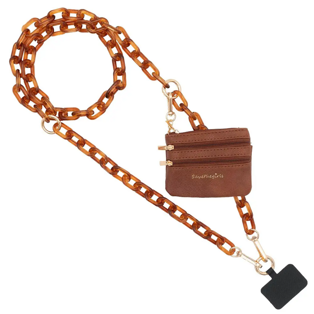 Clip &amp; Go Crossbody - Ice Tea Brown Chain + Pouch