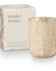 WINTER WHITE crackle boxed candle