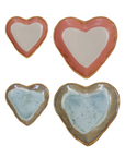 STONEWARE set of 2 heart dishes ~ apricot