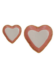 STONEWARE set of 2 heart dishes ~ apricot