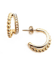 Enzo Gold Pearl Hoop Earrings