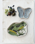 Hand-Painted Stoneware Frog Shaped Platter