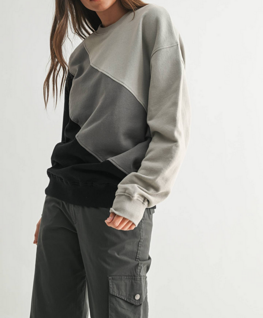 BLACK Color Fade Stripe Sweater MEDIUM