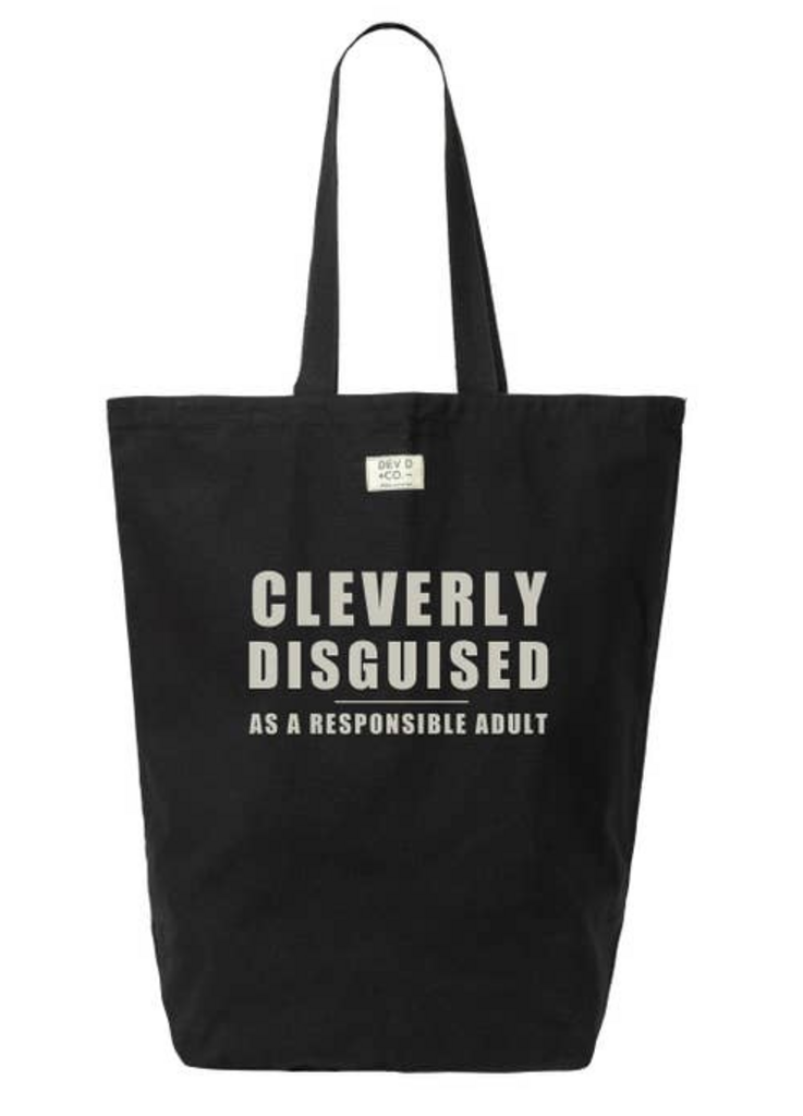 Disguised As Responsible Adult - Canvas Tote Bag w/ Pocket