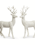 WHITE GLITTER DEER right facing