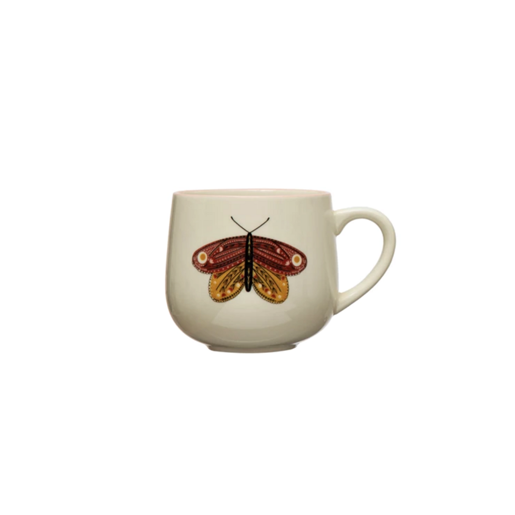 STONEWARE MUG butterfly