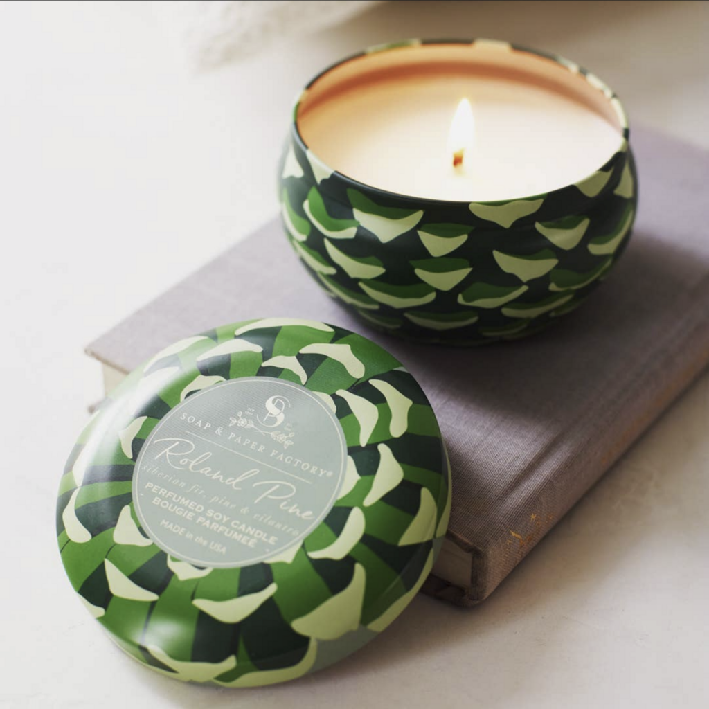 ROLAND PINE large tin soy candle