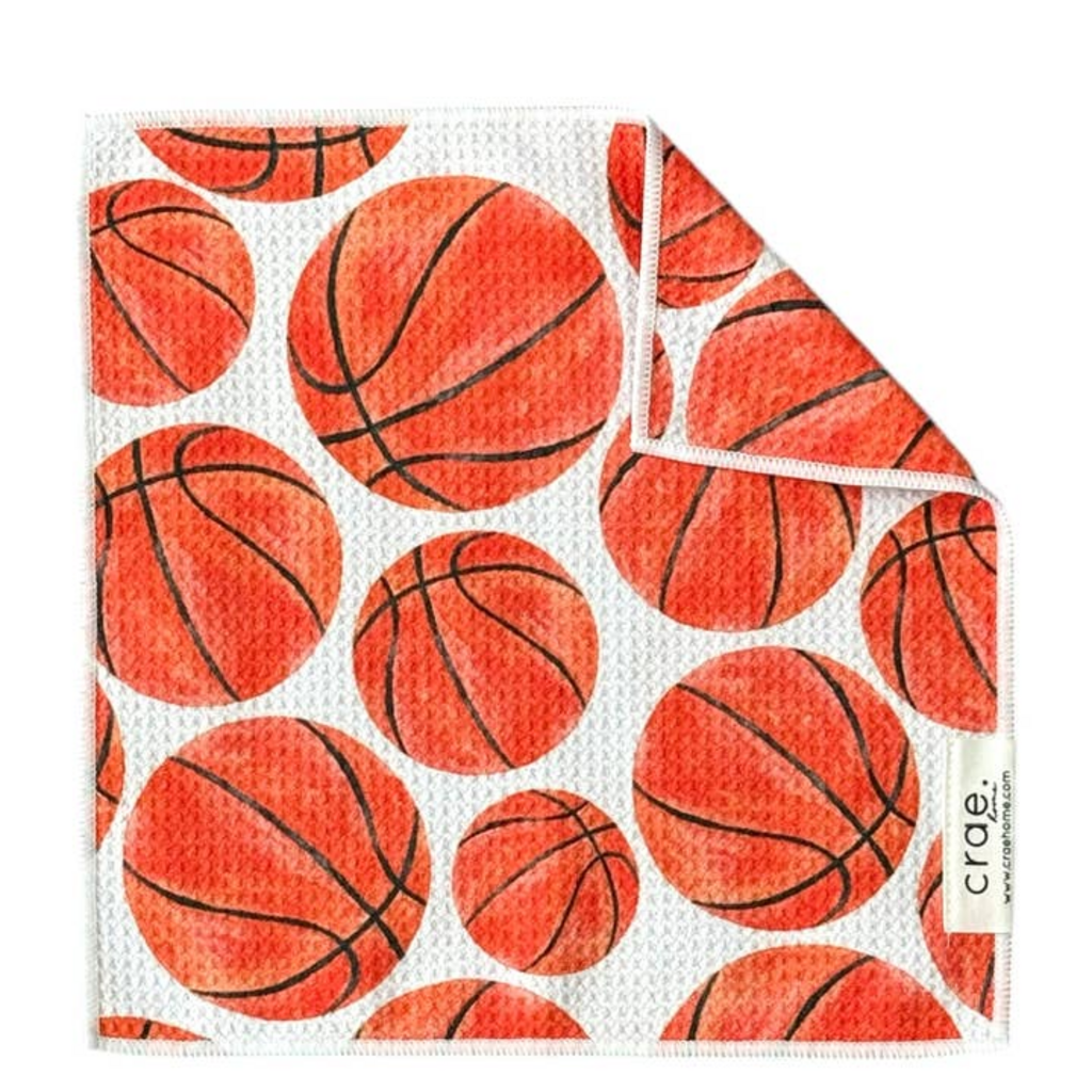 White Orange Swoosh: Double-Sided Washcloth