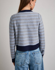 XS Blue Long Sleeve Striped Cardigan