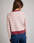 XS Pink Long Sleeve Striped Cardigan