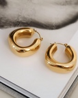 Hunter 18K Gold Non-Tarnish U Hoop Earring