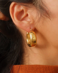 Hunter 18K Gold Non-Tarnish U Hoop Earring