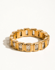 Sterling Gold Non-Tarnish Rhinestone Ring Size 8
