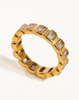 Sterling Gold Non-Tarnish Rhinestone Ring Size 8