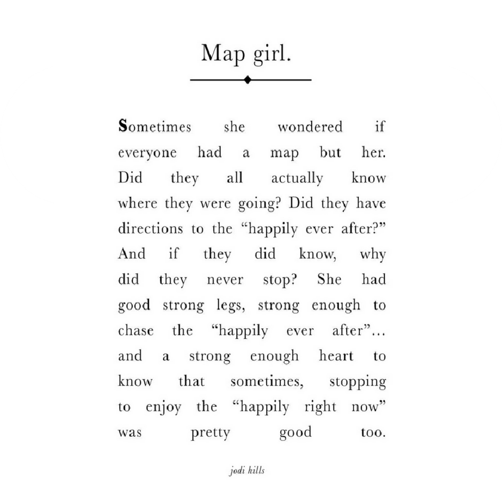 Map Girl Words Art Print 11x14