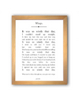 Wings Words Art Print 11x14