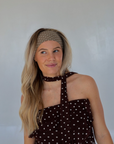 Polka Dot Soft Headband BROWN + CREAM
