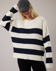 MEDIUM Cotton Blend Stripe Sweater