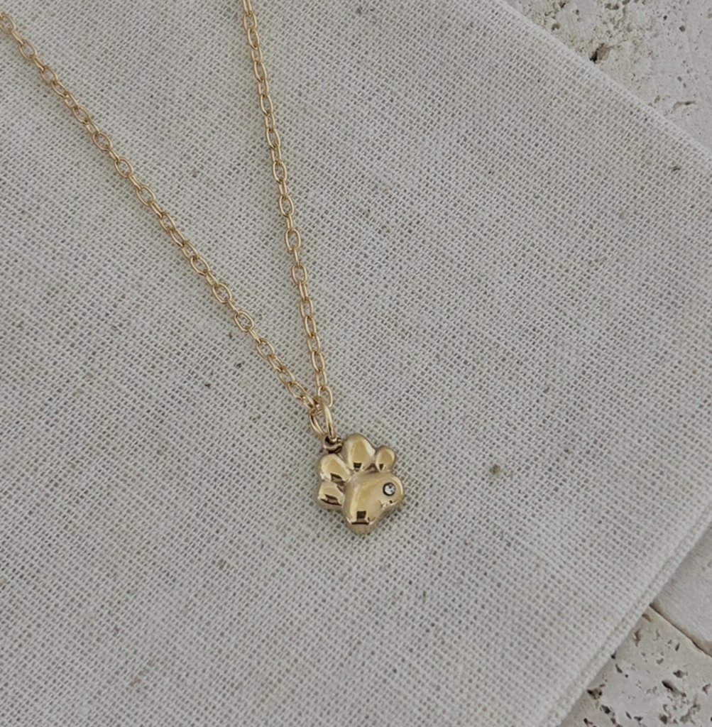 Dog Paw Charm Gold Filled Stainless Steel Necklace