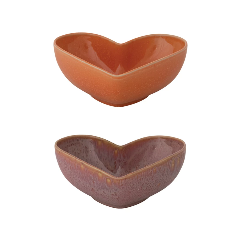 STONEWARE HEART DISH brown