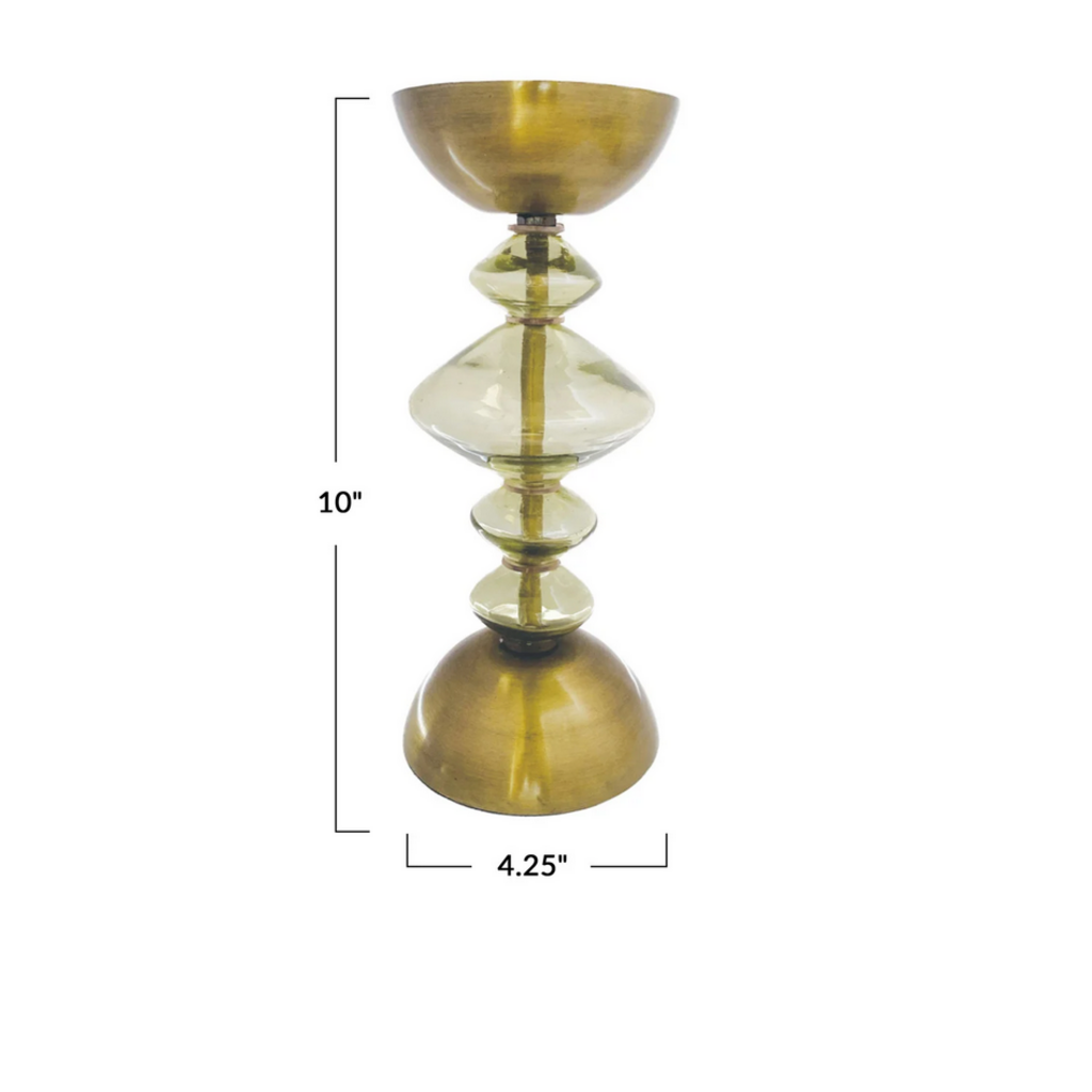 GLASS + METAL PILLAR HOLDER