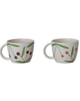STONEWARE CHERRY MUG bright red