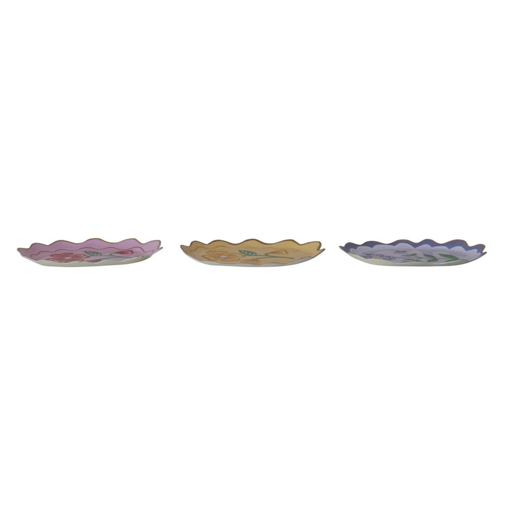 SCALLOPED ENAMEL TRAY assorted colors