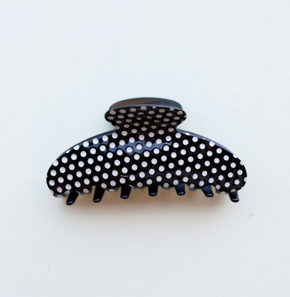 Oversized Black & White Polka Dot Claw