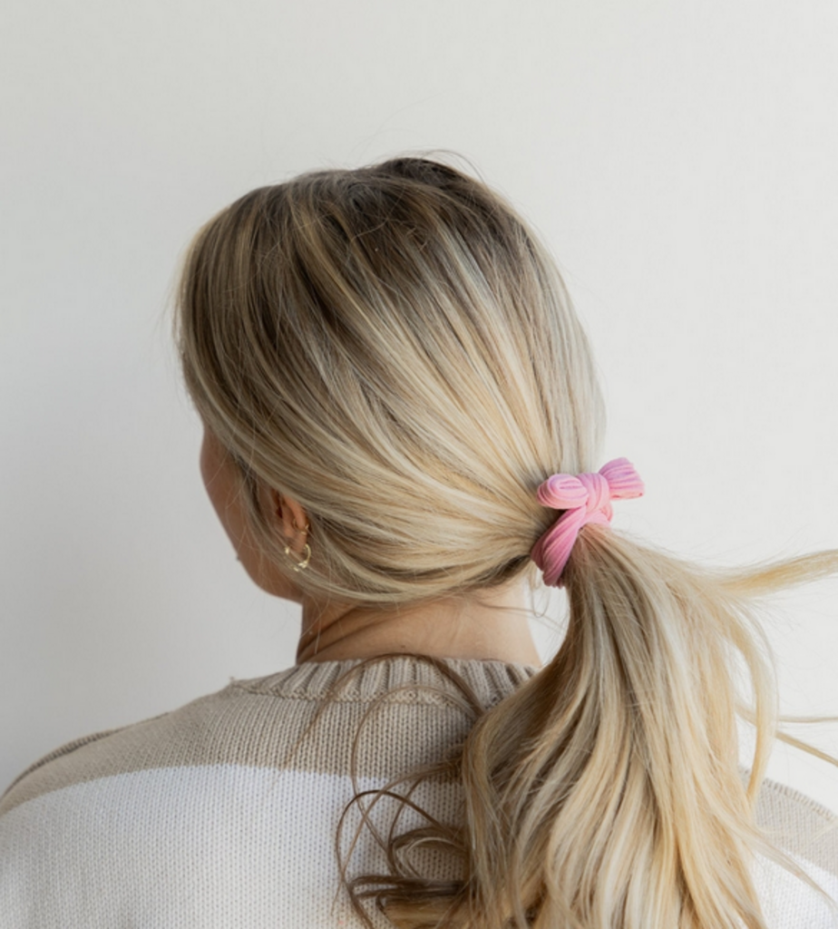 Black - Nylon Bow Slick Back Hair Ties