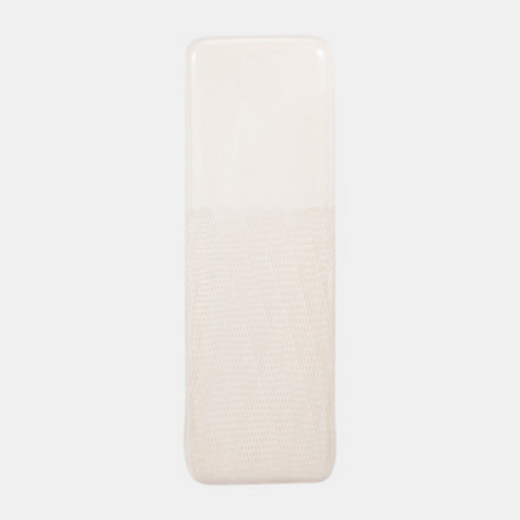 SQUARE GROOVED IVORY VASE 18"