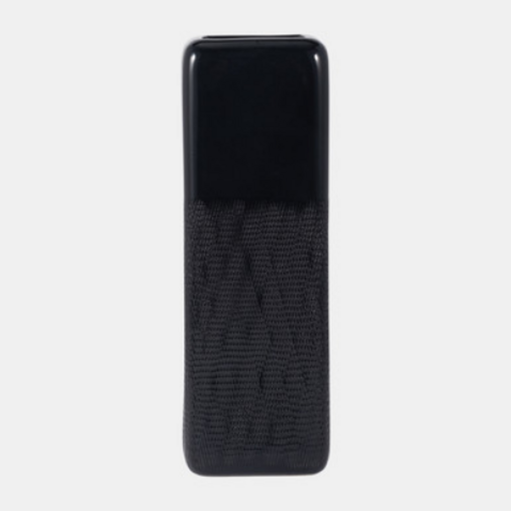 SQUARE GROOVED BLACK VASE 18"