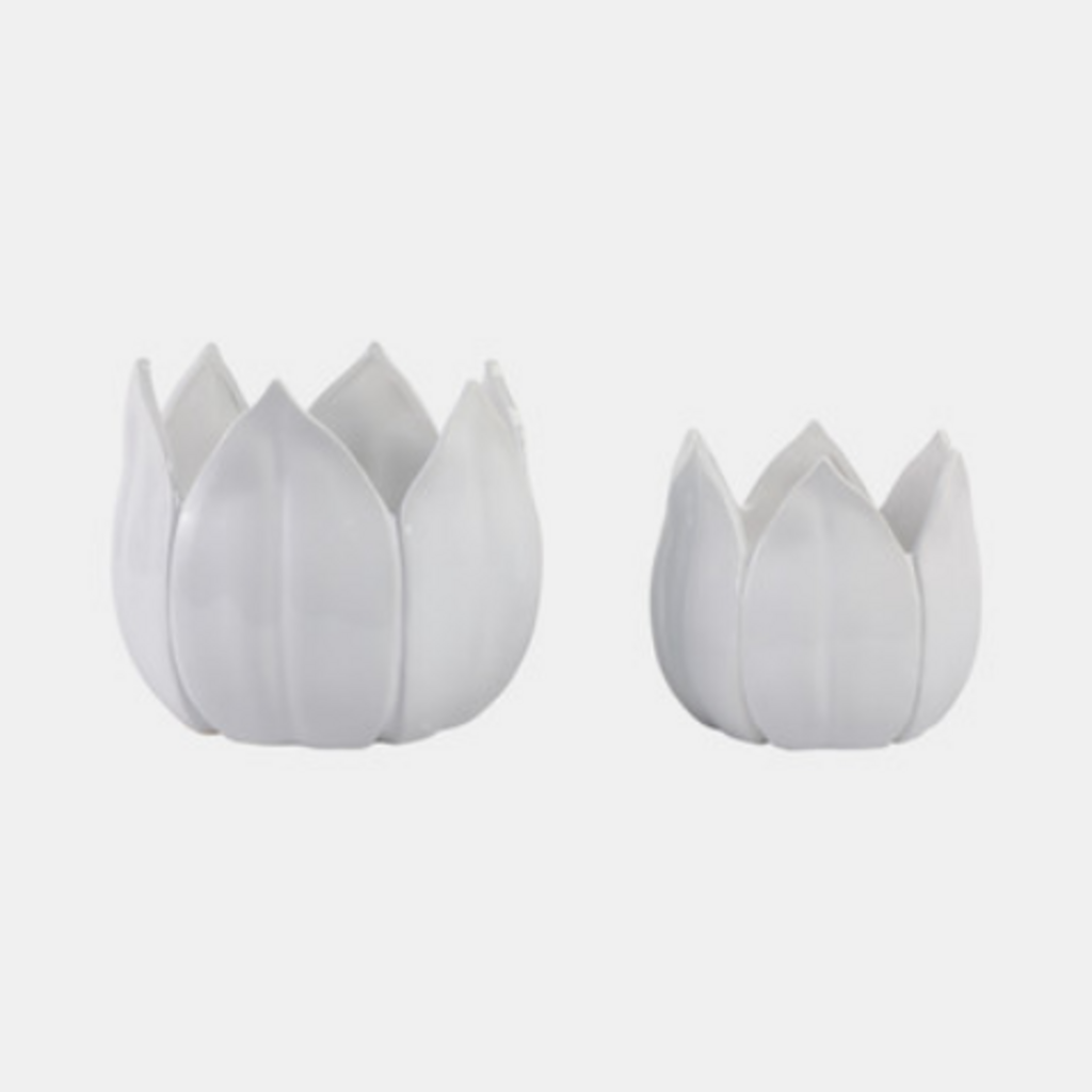PETAL PLANTER WHITE small