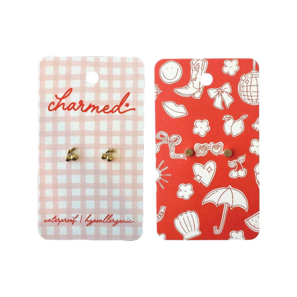 Hypoallergenic & Screw-Back - Gold Cherries