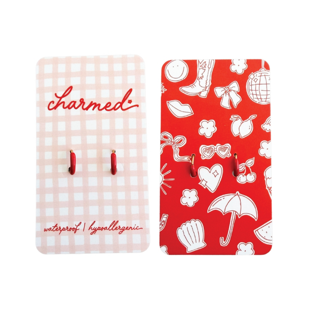 Hypoallergenic & Click-in - Red Mini Hoops