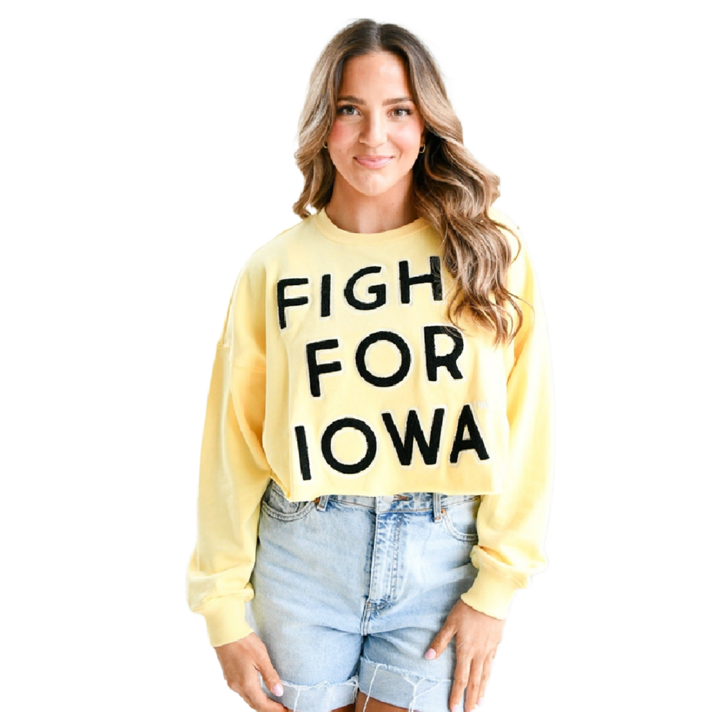 Iowa Perkins Chenille Cropped Longsleeve-SMALL