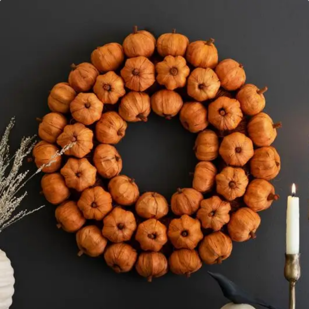 faux PUMPKIN WREATH