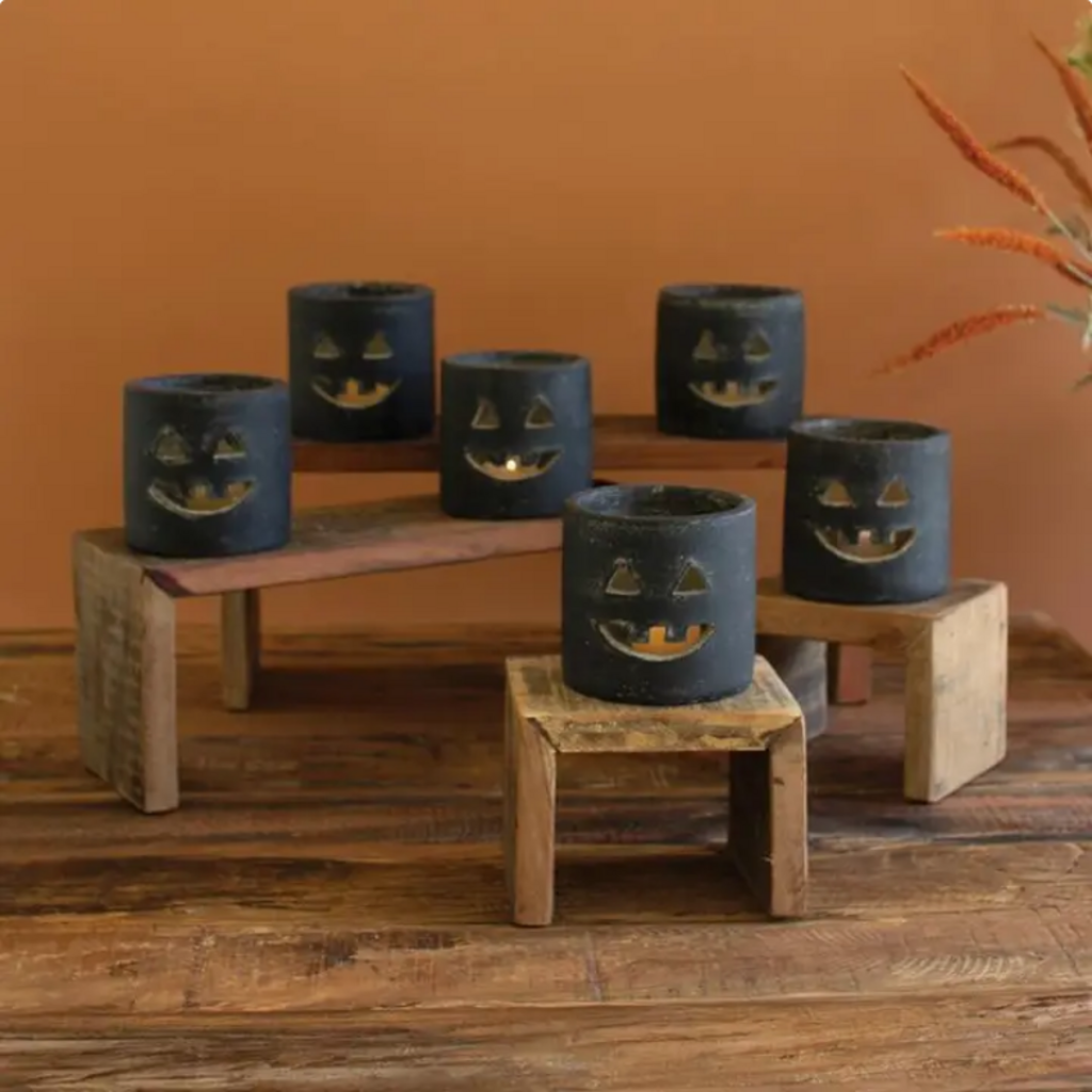CLAY JACK-O-LANTERN POT small