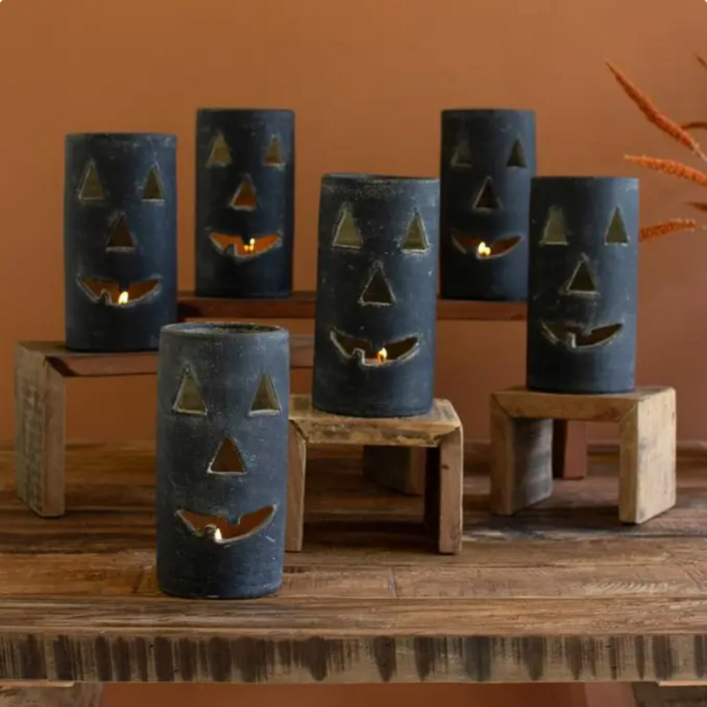 CLAY JACK-O-LANTERN POT tall