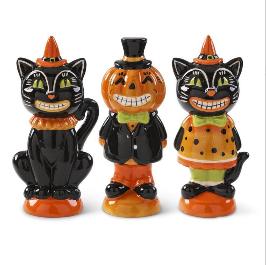 HALLOWEEN CAT w DRESS figurine