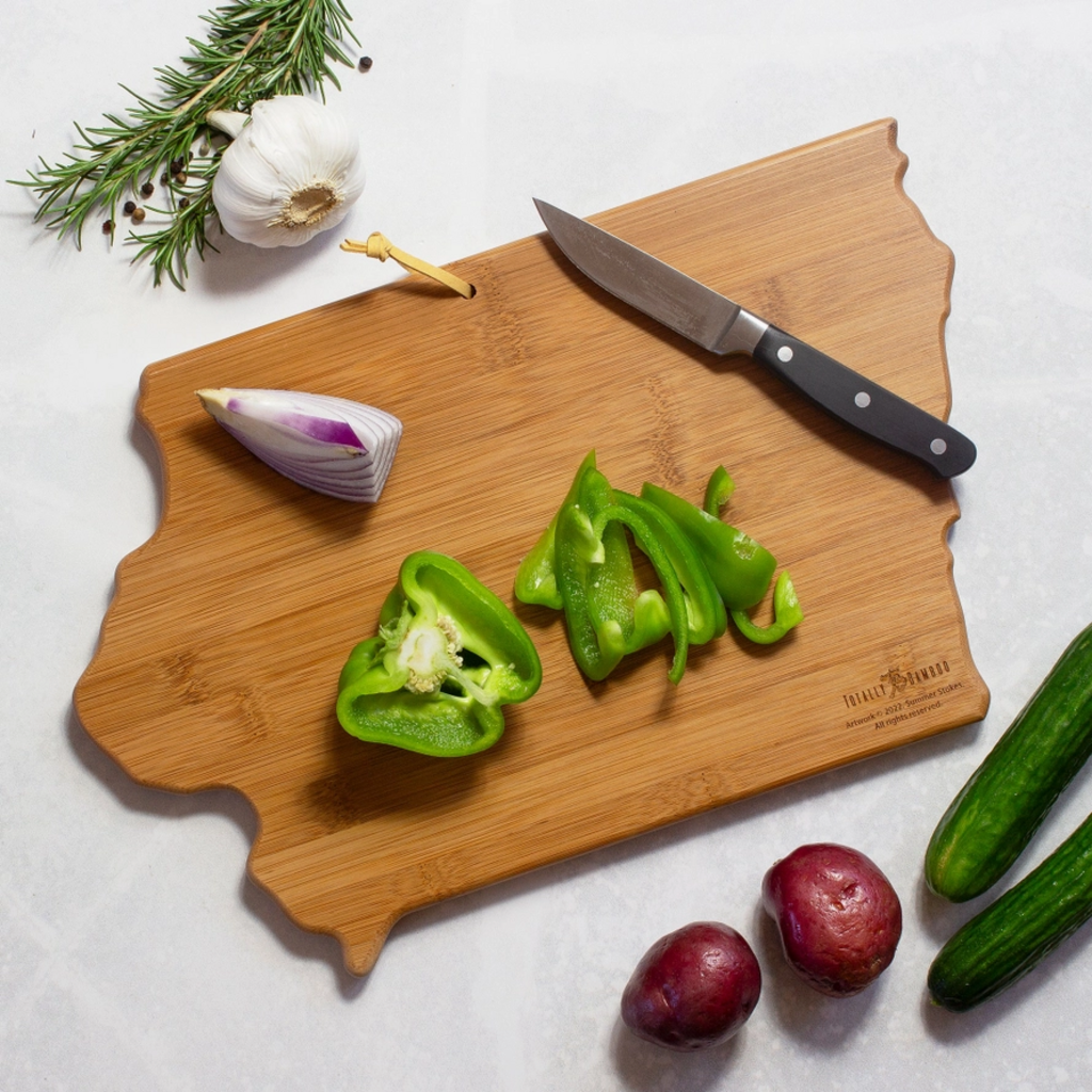 SUMMER STOKES IOWA BAMBOO cutting board