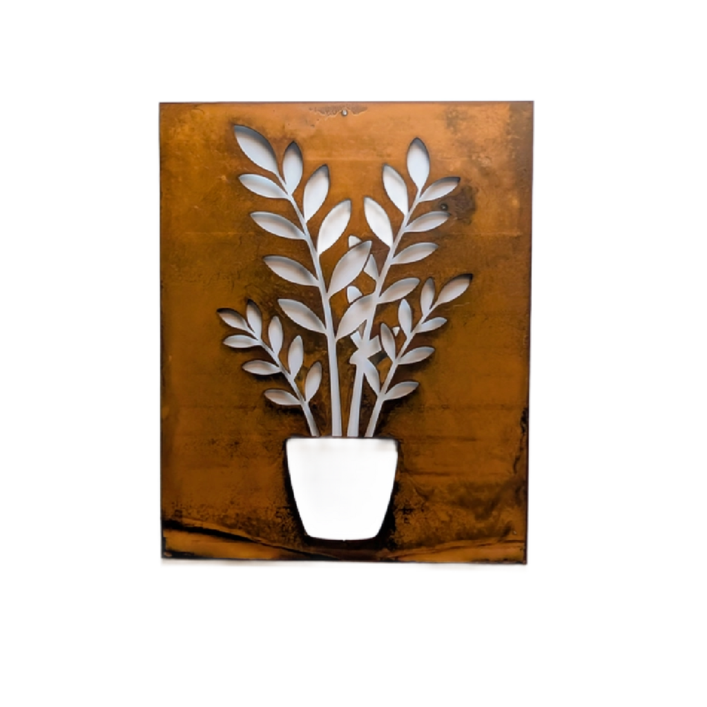 Modern Metal Houseplant Wall Art
